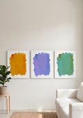 Trio of Vibrant Abstract Brushstroke Posters – Set of 3, A2 Printable PDF Bundle