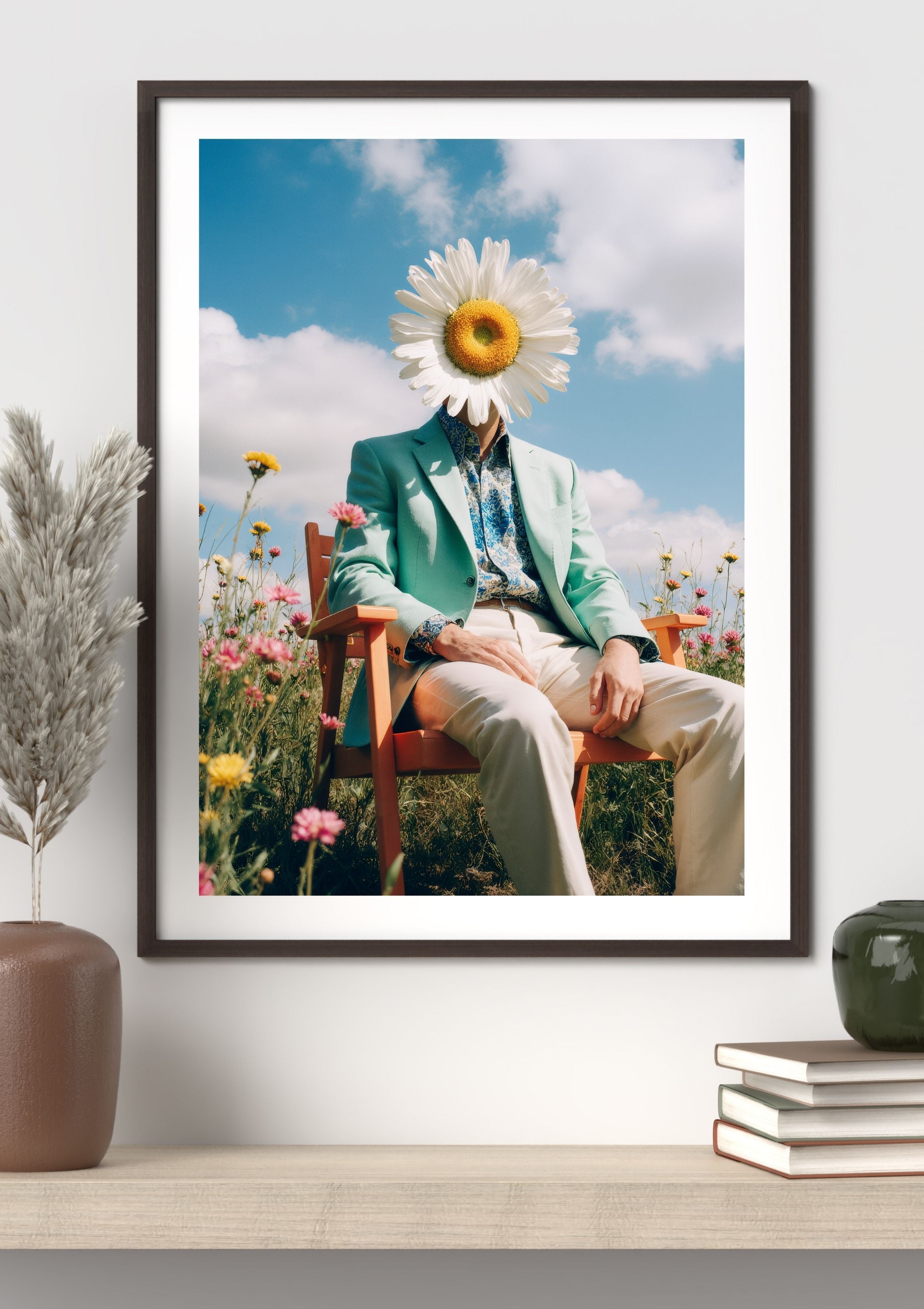 Surreal Daisy Man Photography Poster – A2 Ready to Print and Frame