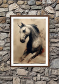 Dynamic Stallion Oil Painting Print – Instant Download, A2 Printable PDF