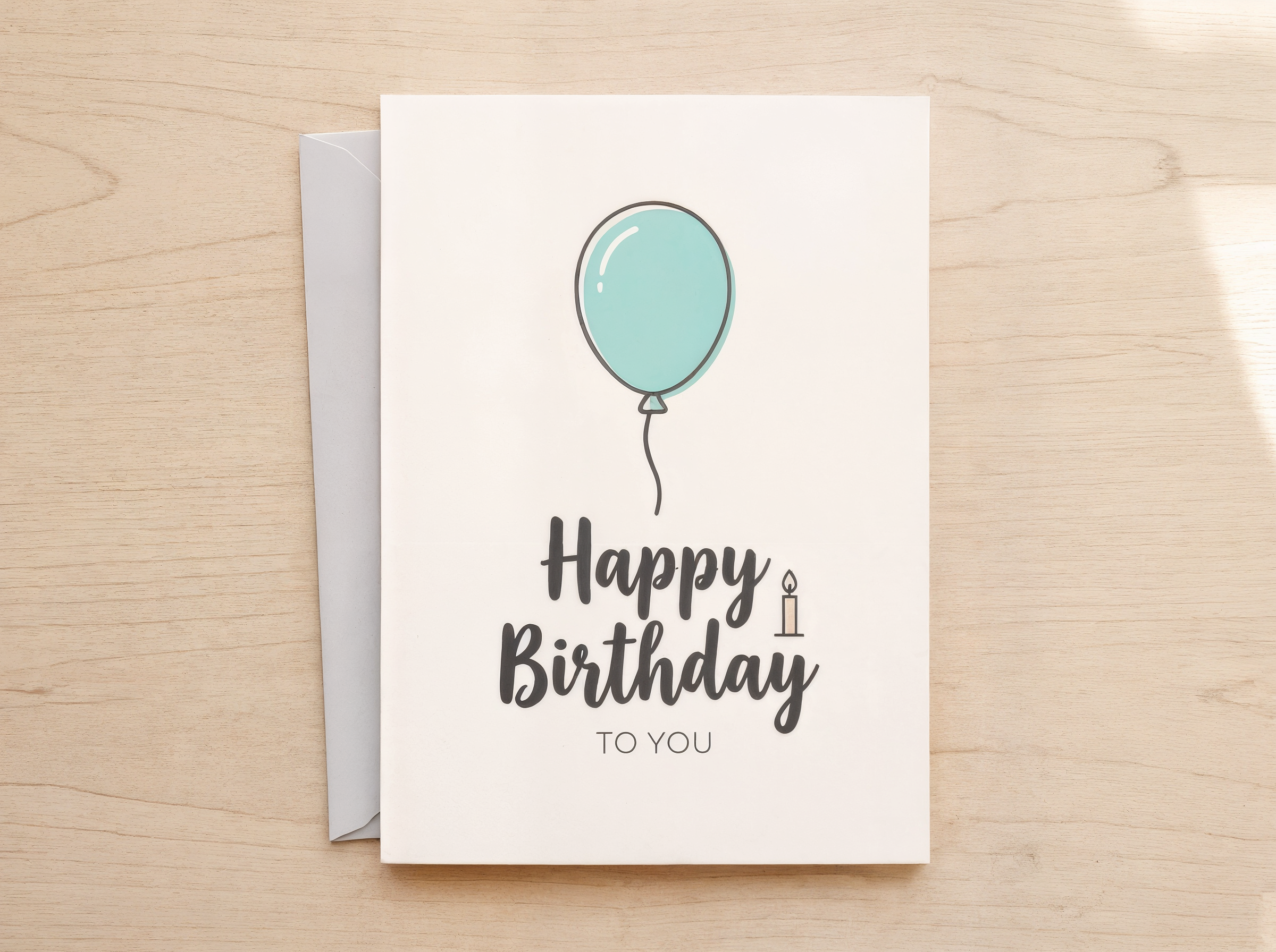 Clean Aesthetic Birthday Card Digital - Instant Download Digital Card