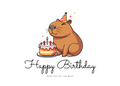 Cute Capybara Birthday Card – Instant Digital Download