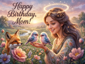Angelic Birthday Card for Mom – Ethereal Nature Digital Instant Download
