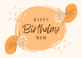 Modern Abstract Birthday Card for Mother - Botanical Ecard