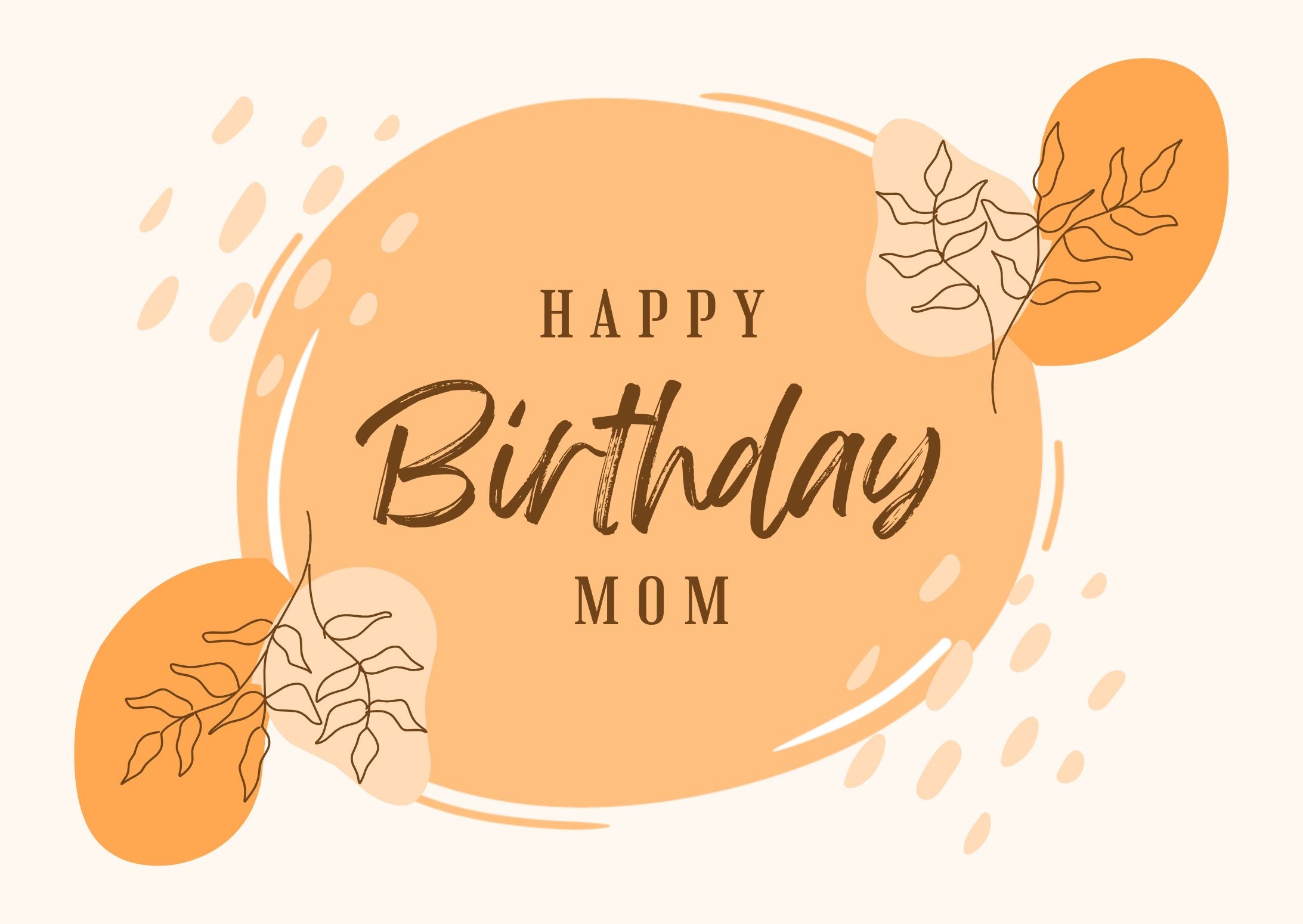 Modern Abstract Birthday Card for Mother - Botanical Ecard