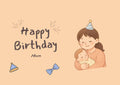 Heartwarming Mom & Baby Birthday Card - Instant Download, Send via WhatsApp or Email