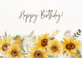 Digital Birthday Card with Sunflowers, Hand-Painted E-Greeting - Instant Download