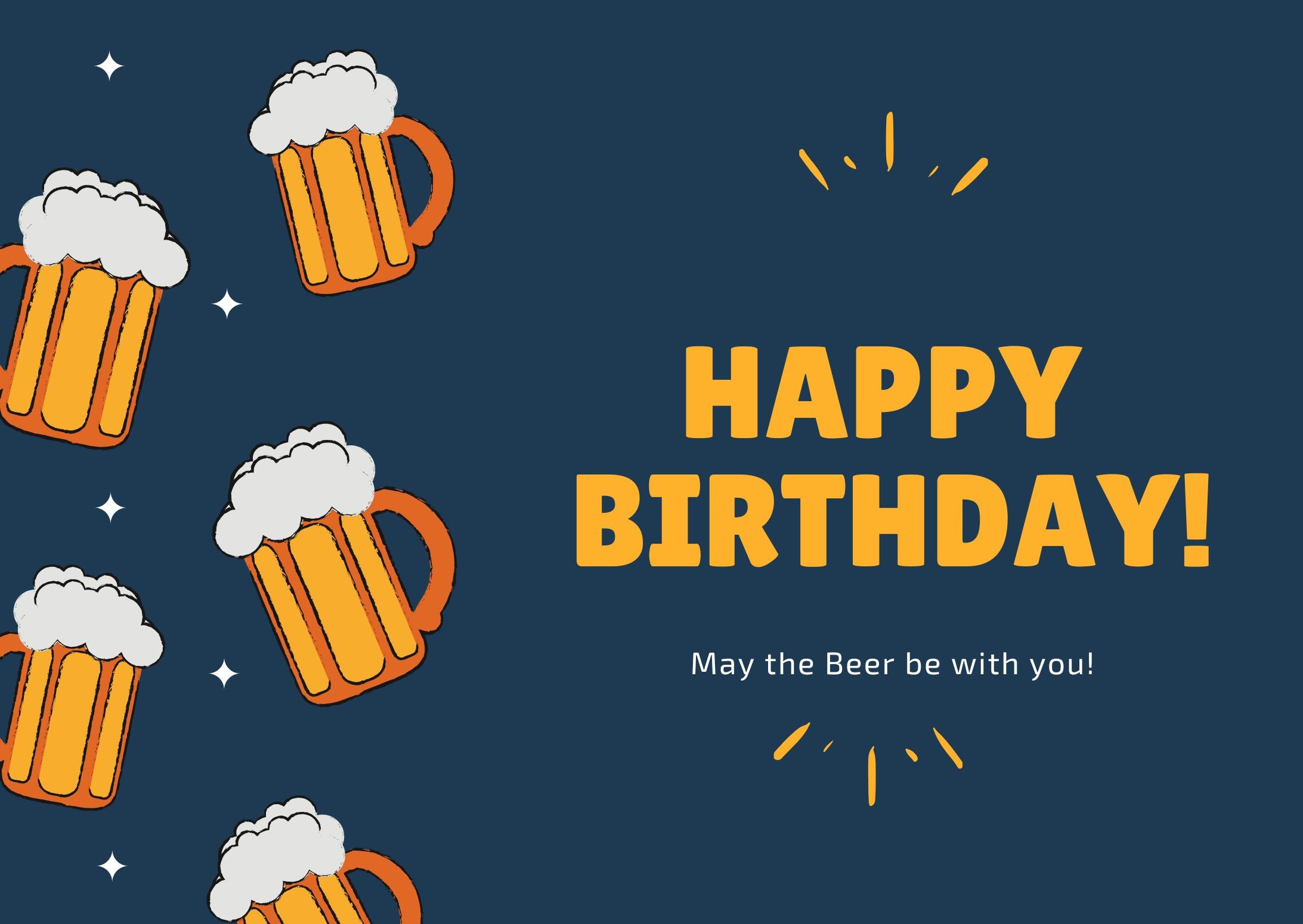 Funny Pun Birthday Card Digital, Beer Birthday Ecard - Instant Download