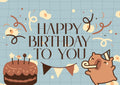 Digital Capybara Party Birthday Card - Instant Download