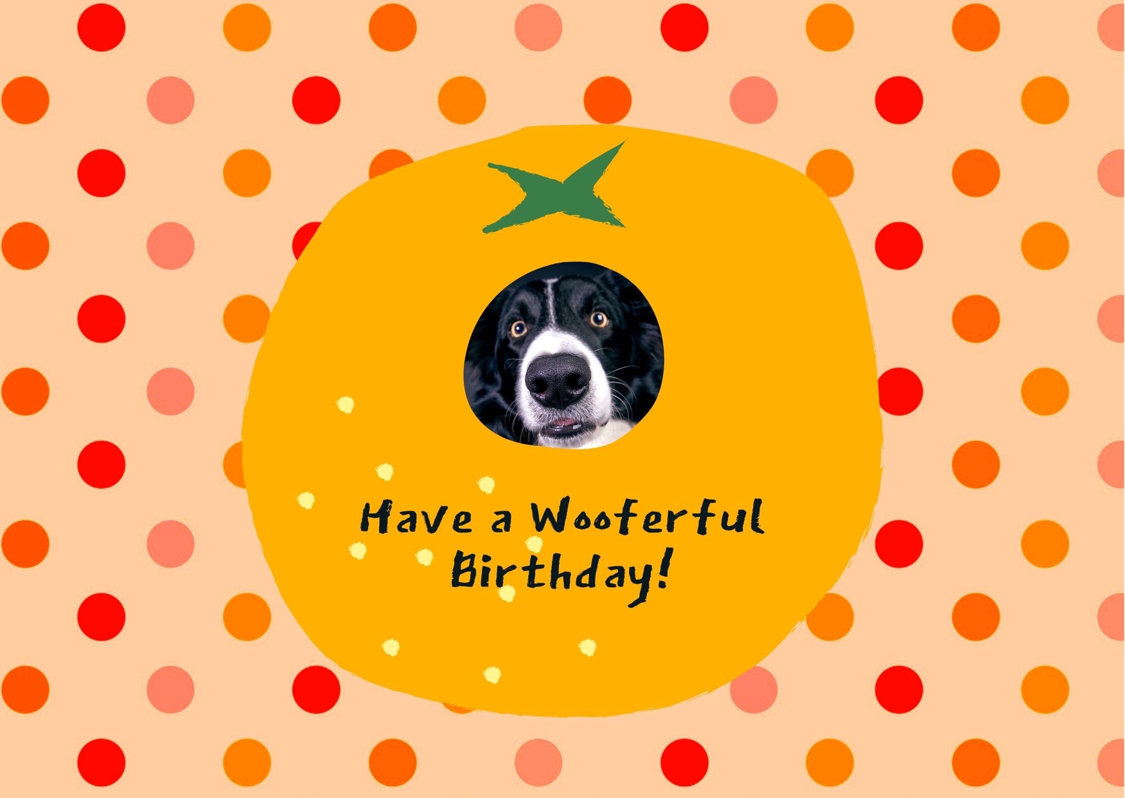 Funny Dog Birthday Card Digital, "Wooferful Birthday" Greeting