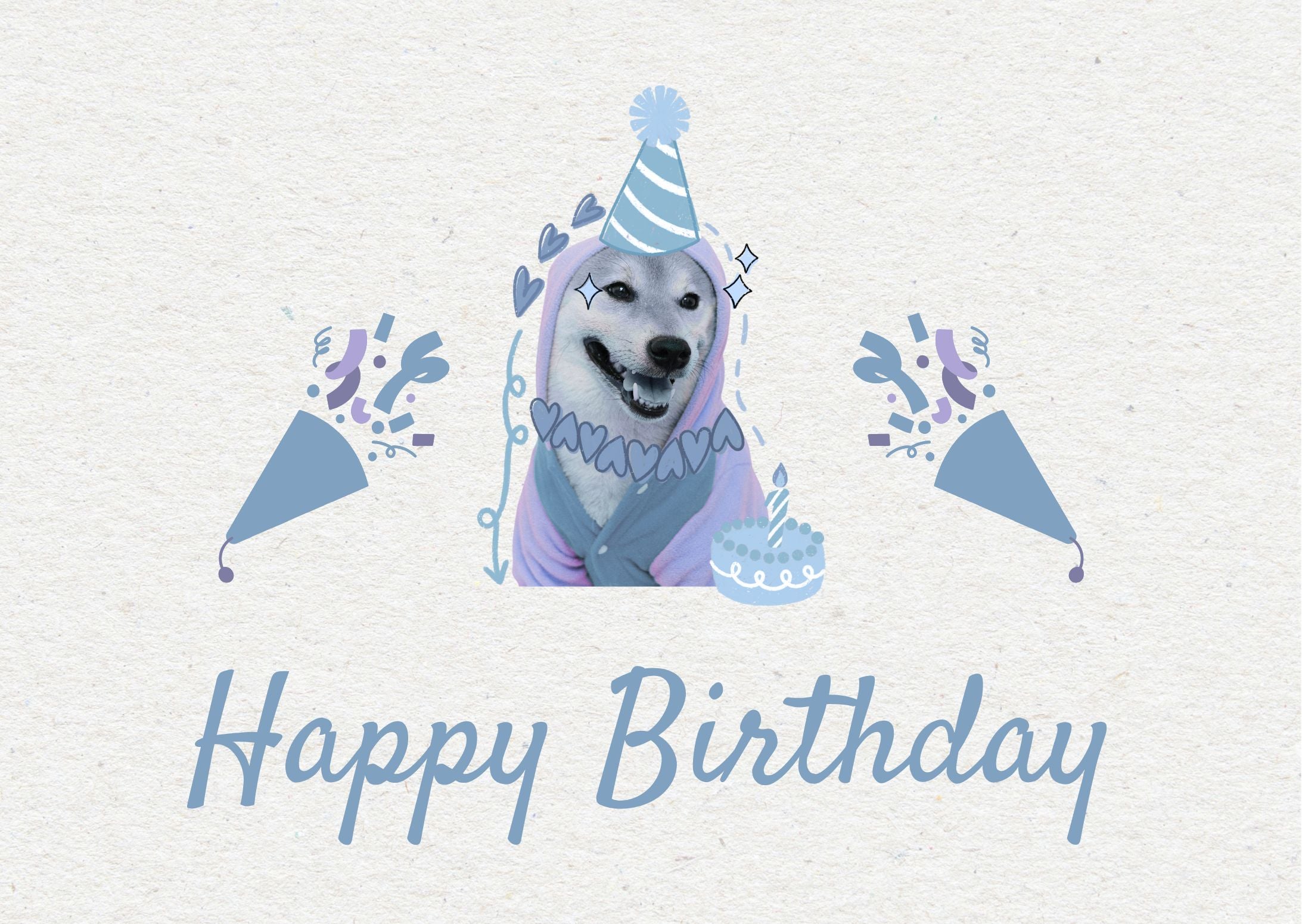 Cute Dachshund Digital Birthday Card - Instant Download