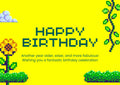 Pixel Art Gamer Birthday Card Digital, Instant Download 8-Bit Birthday Greeting