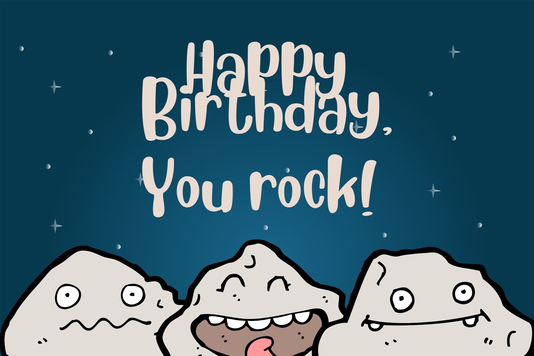 Funny Rock Pun Digital Birthday Card - Birthday Ecard