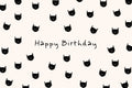 Black Cat Pattern Digital Birthday Card - for Text or Email