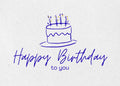 Minimalist Birthday Cake Digital Card - Instant Download