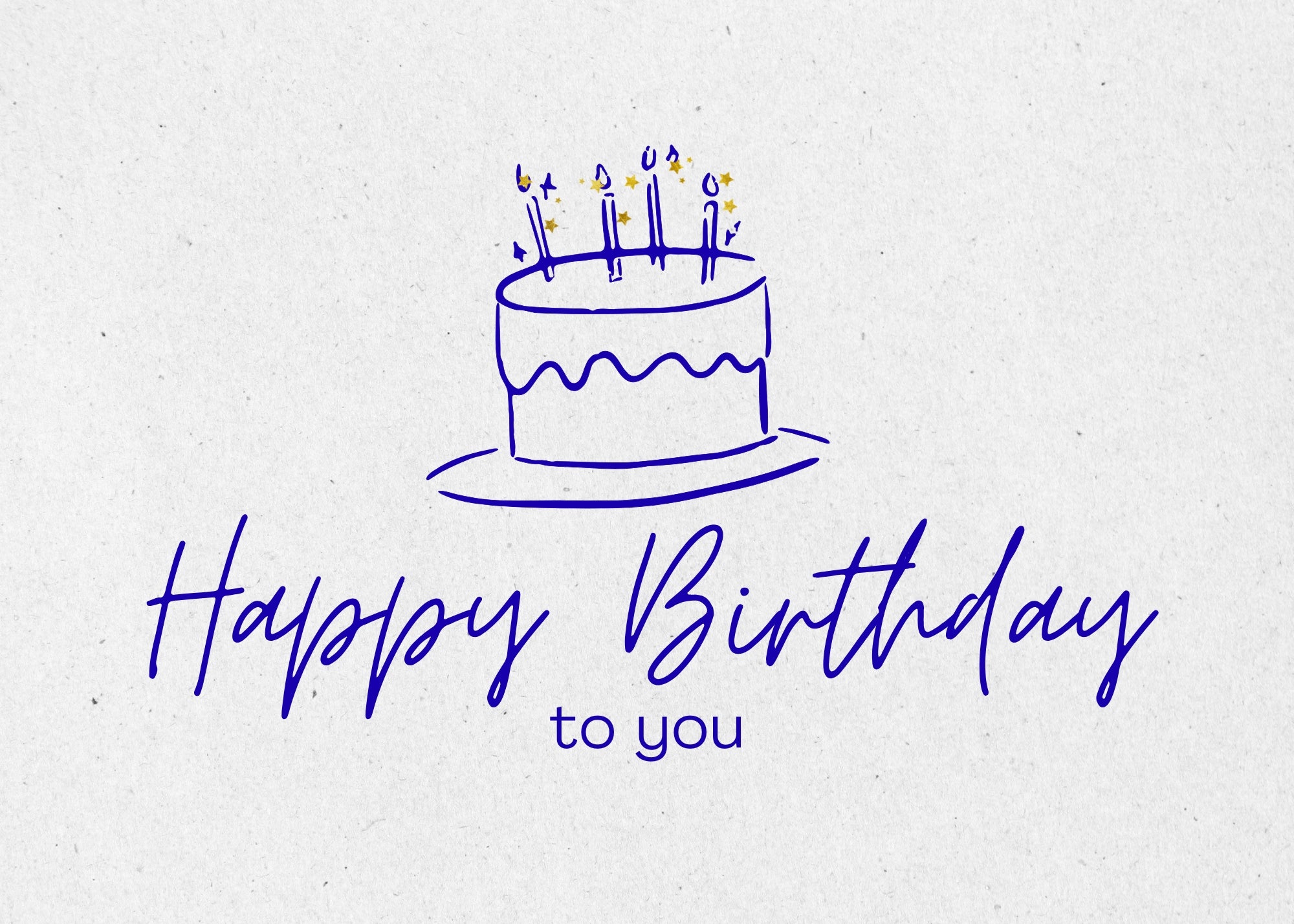 Minimalist Birthday Cake Digital Card - Instant Download