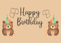 Cute Bear Digital Birthday Card, Instant Download