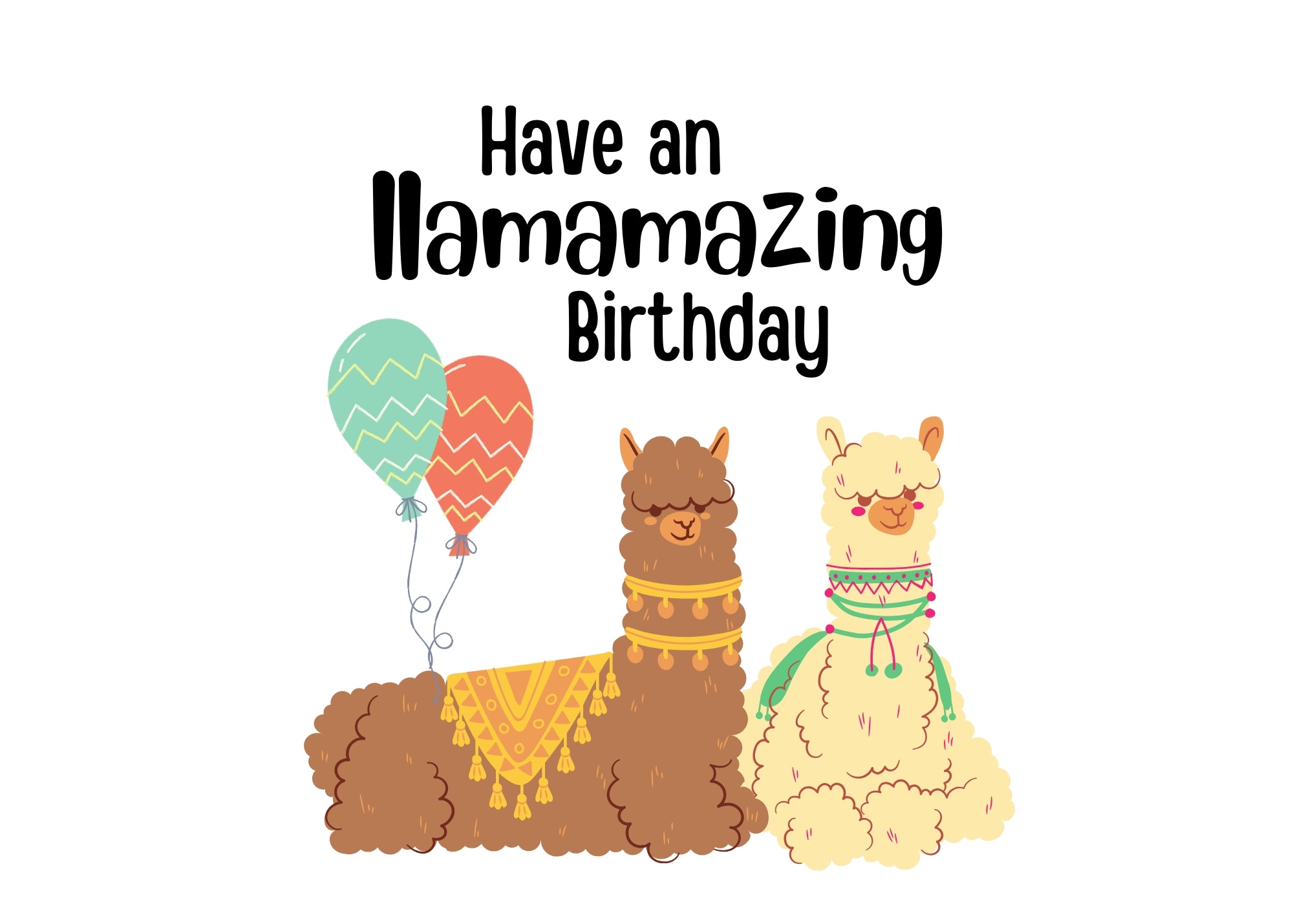 Funny Llama Digital Birthday Card, for Text or Email
