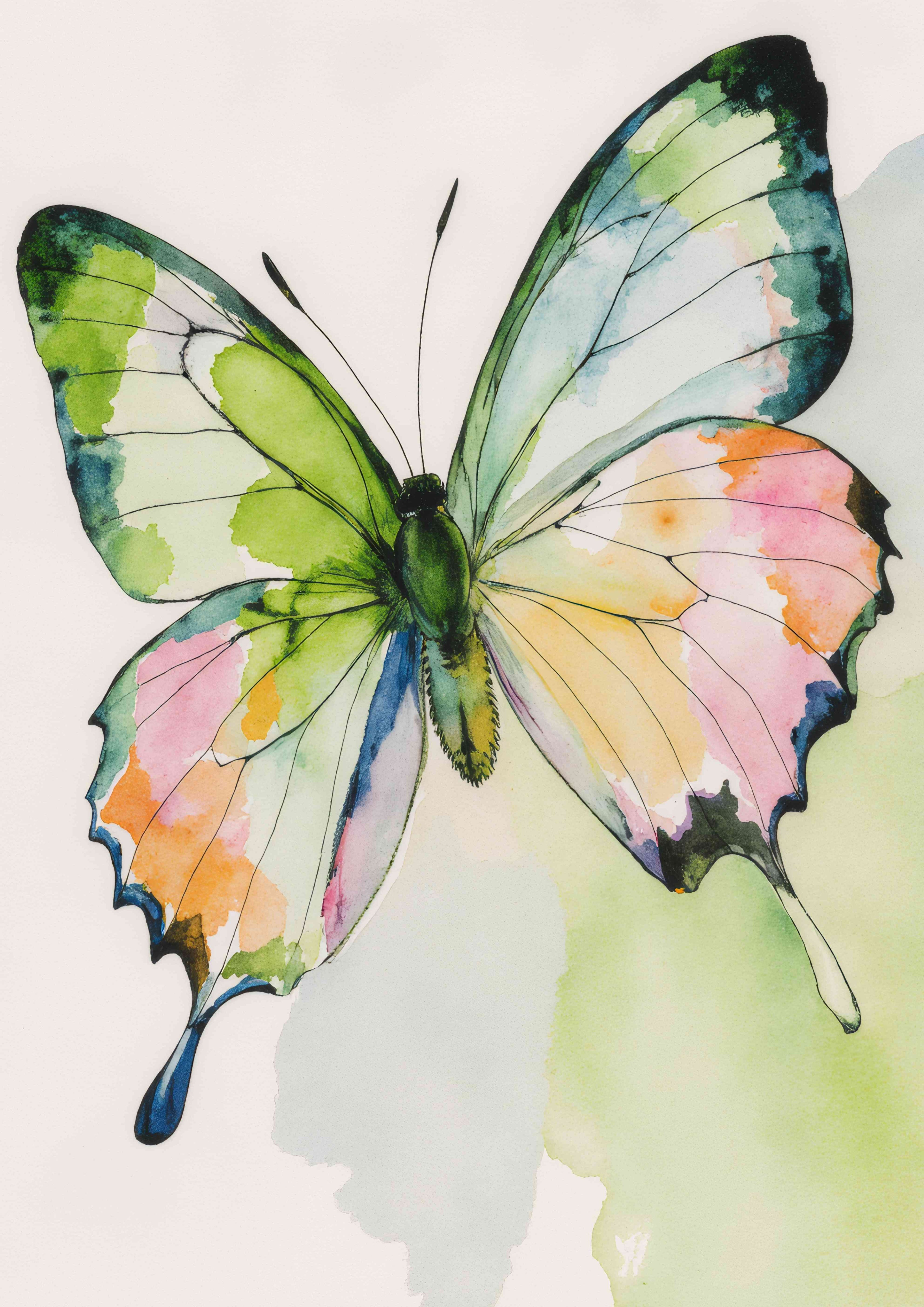 Ethereal Watercolor Butterfly Printable Poster – A2 Ready to Print