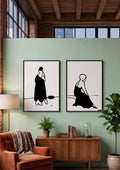 2-Pack Minimalist Ink Silhouette Wall Art - 4K Print-Ready Poster