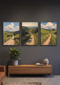 Rustic European Countryside Landscape Bundle – Set of 3 Impressionist Meadow Prints