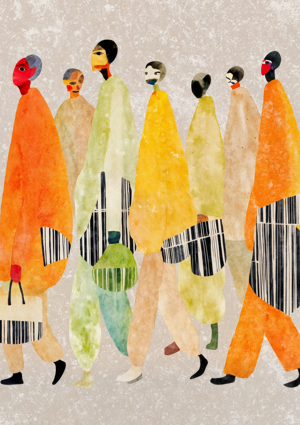Avant-Garde Barcode Fashion Poster Set – 2 Pack Modern Figurative Illustration