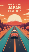 Epic Japan Road Trip Phone Wallpaper - 4K Instant Download