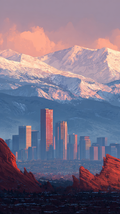 Denver Skyline Mountains Phone Wallpaper – 4K Ultra-High Resolution