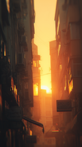 Golden Hour Urban Sunset Phone Wallpaper – 4K Download