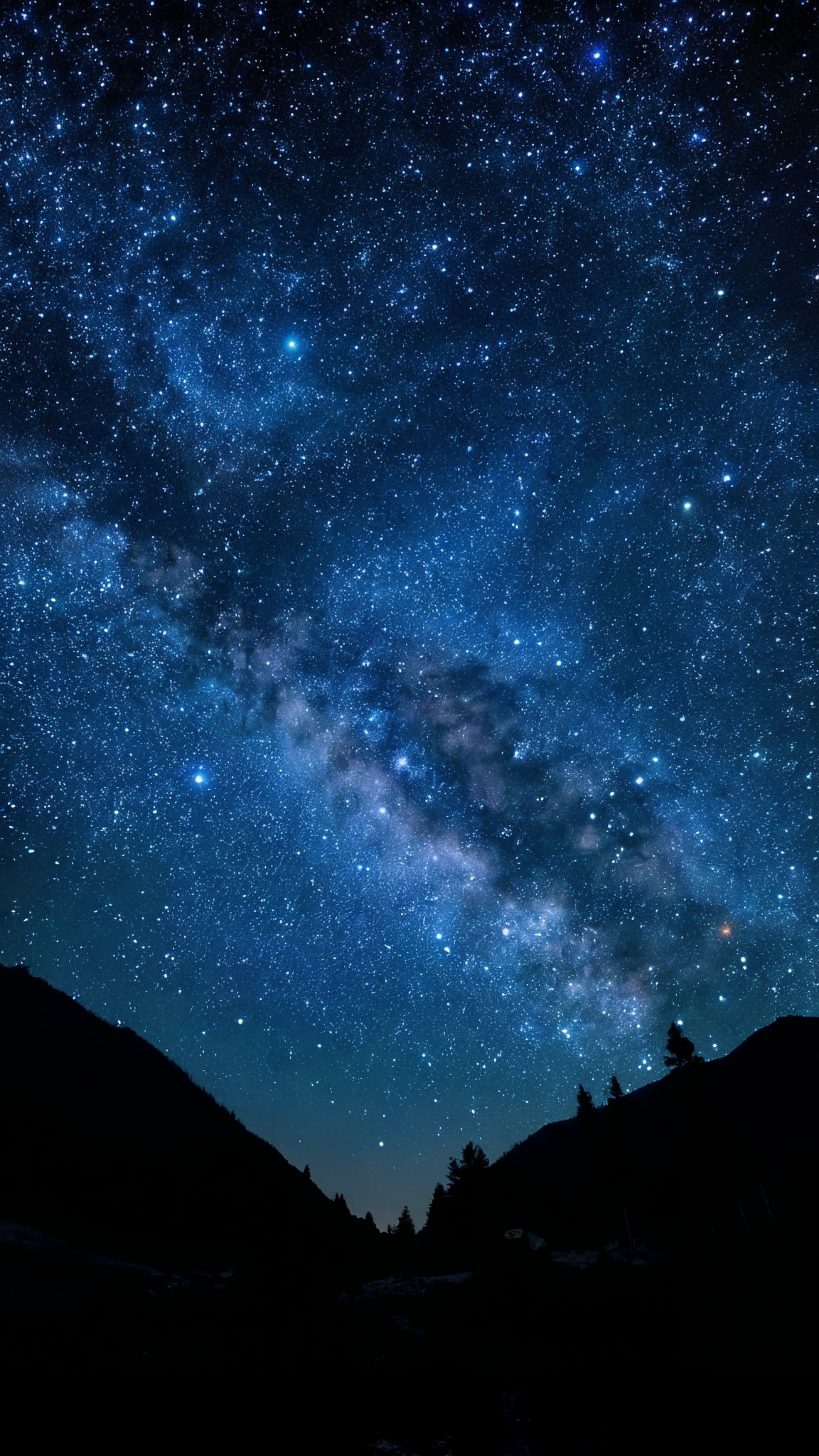 Midnight Blue Milky Way Phone Wallpaper – 4K Ultra-High Resolution