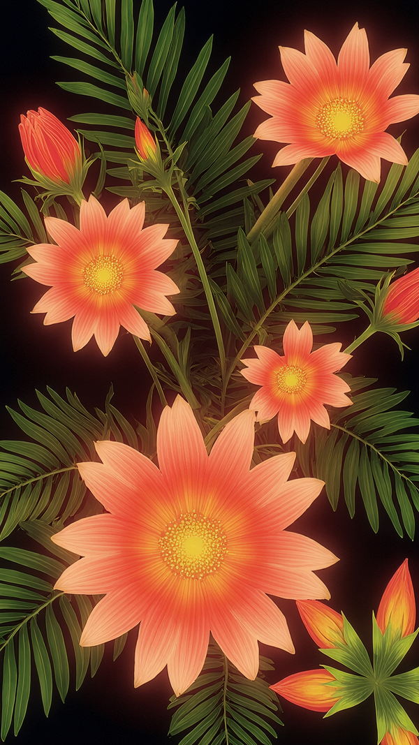 Radiant Neon Daisy Phone Wallpaper – 4K Digital Download