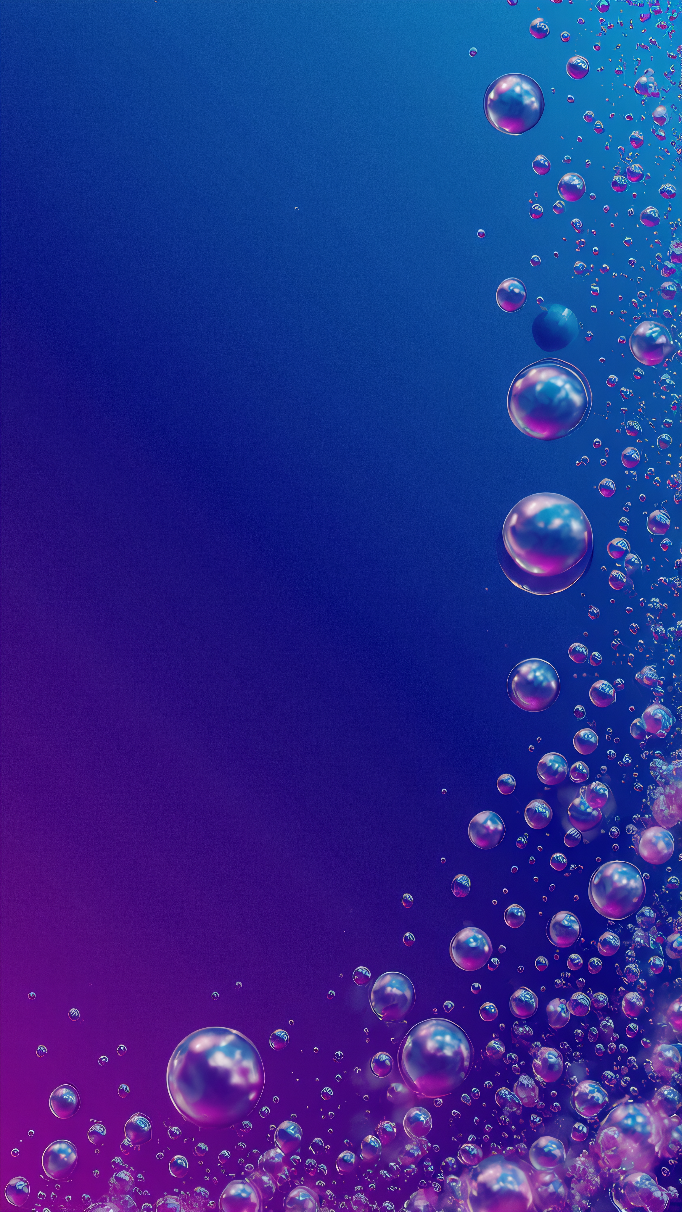 Floating Bubbles Wallpaper – Deep Blue & Purple Gradient 4K Background