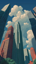 Retro Anime Cityscape Phone Wallpaper – 4K Ultra-High Resolution