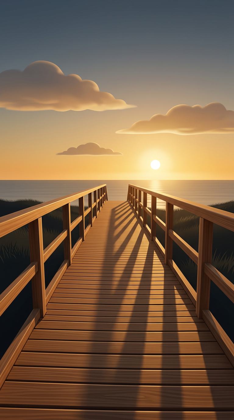 Golden Hour Shoreline Phone Wallpaper – 4K