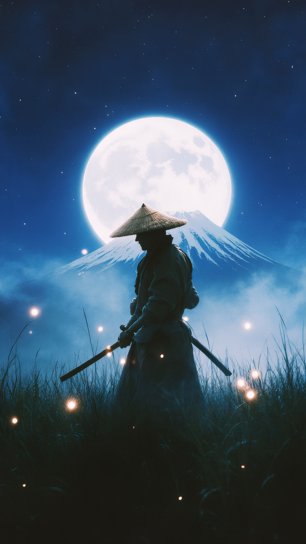 Ronin Moonlight Trilogy – Samurai & Mount Fuji - 3-Pack 4K Wallpaper