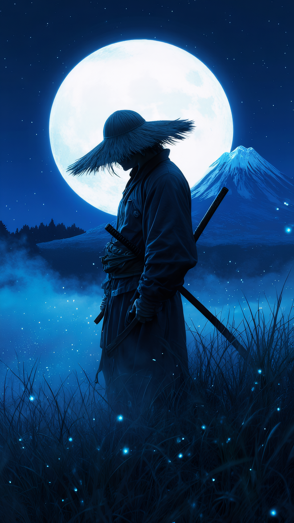 Ronin Moonlight Trilogy – Samurai & Mount Fuji - 3-Pack 4K Wallpaper