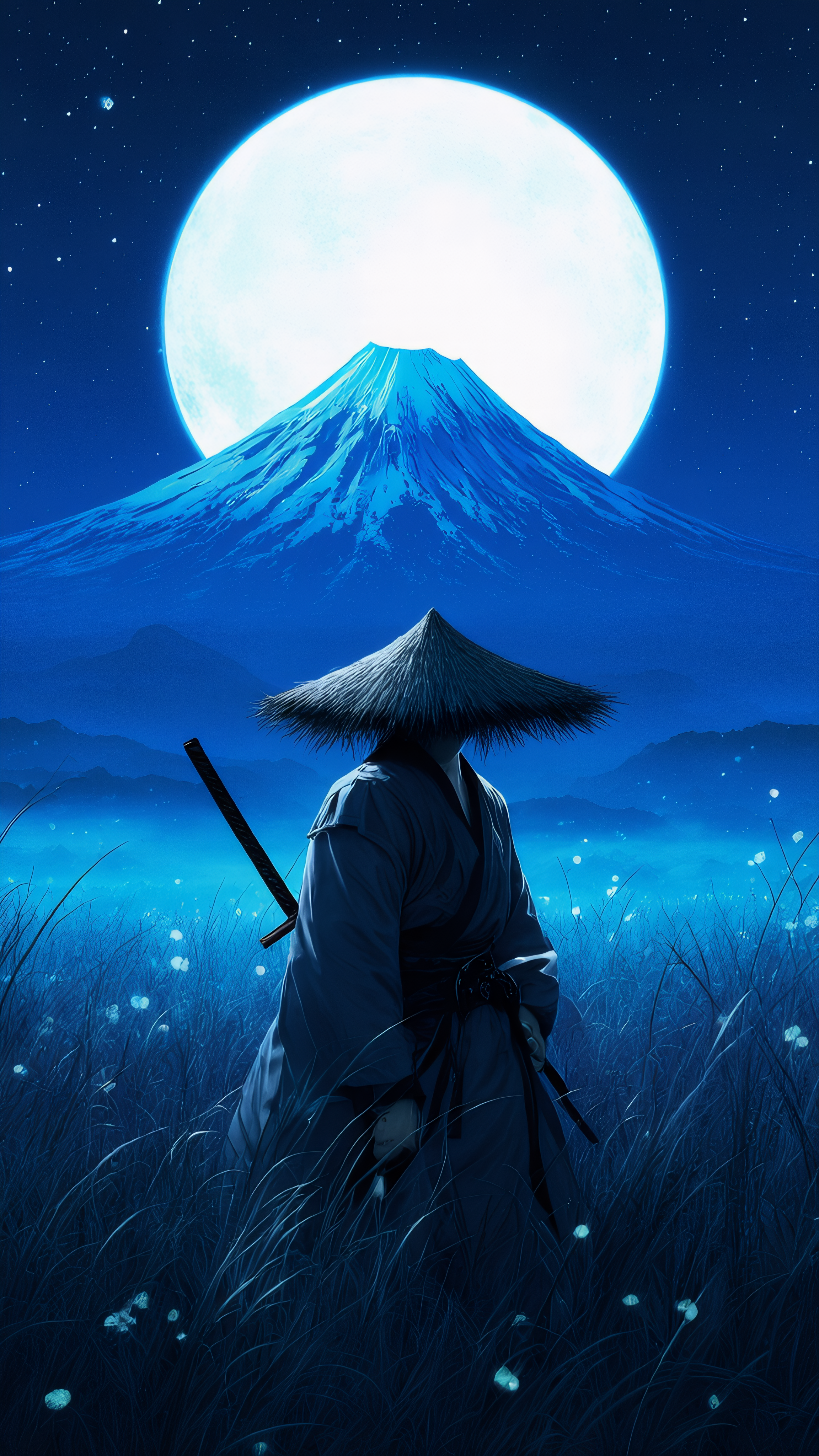 Ronin Moonlight Trilogy – Samurai & Mount Fuji - 3-Pack 4K Wallpaper